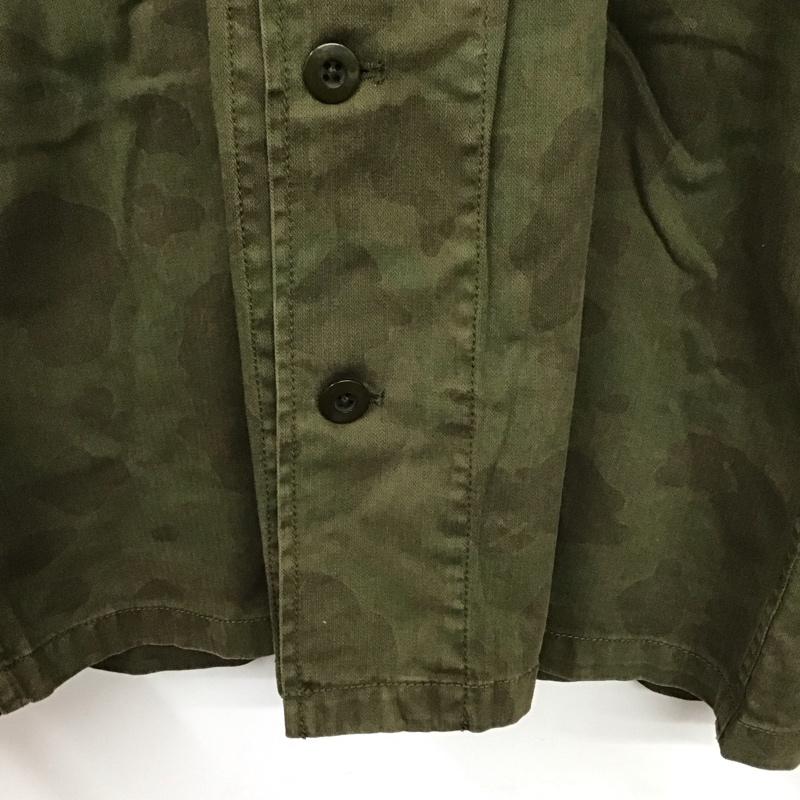 アヴィレックス AVIREX シャツ、ブラウス 長袖 長袖シャツ 無地シャツ カラーシャツ ミリタリーシャツ L ロゴ、文字 カーキ / カーキ /  メンズ USED 古着 中古 10131434