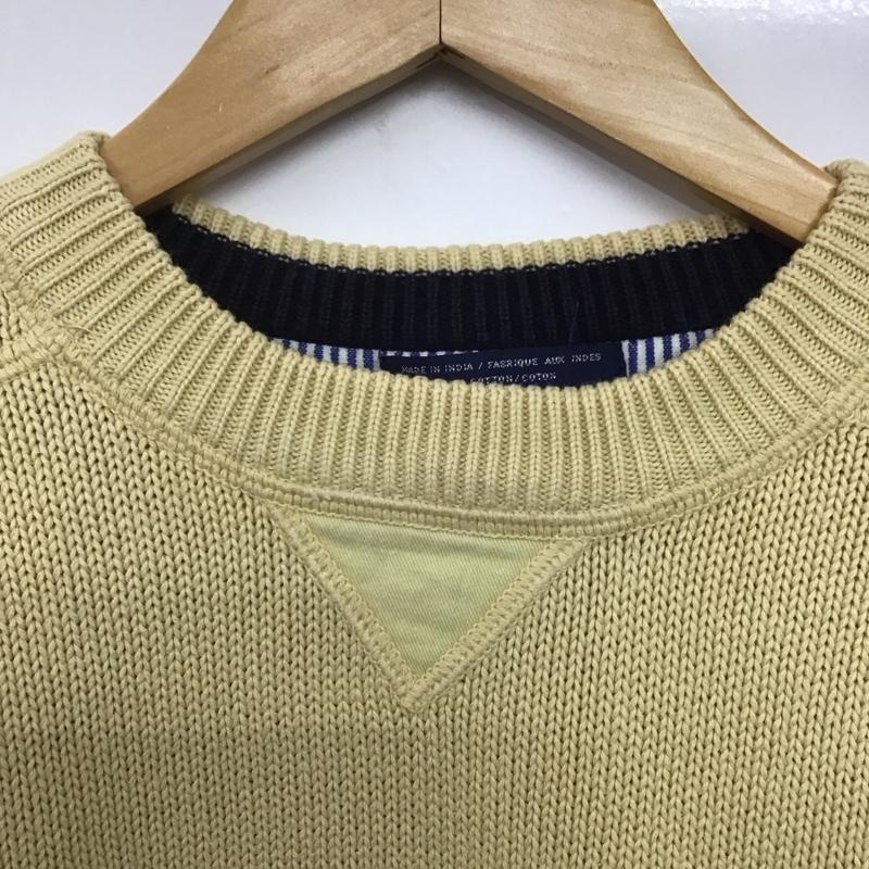 トミーヒルフィガー TOMMY HILFIGER ニット、セーター 長袖 長袖ニットカットソー クルーネック セーター 90s L ロゴ、文字 ベージュ / ベージュ /  メンズ USED 古着 中古 10141381