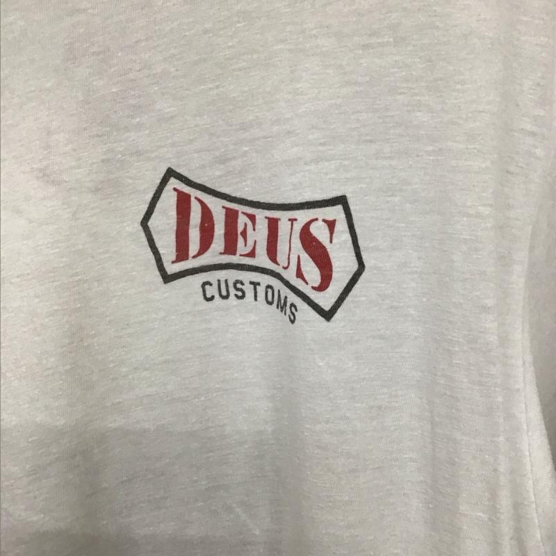デウスエクスマキナ DEUS EX MACHINA Tシャツ 半袖 半袖カットソー プリントTシャツ クルーネックカットソー XS ロゴ、文字 白 / ホワイト /  メンズ USED 古着 中古 10132414
