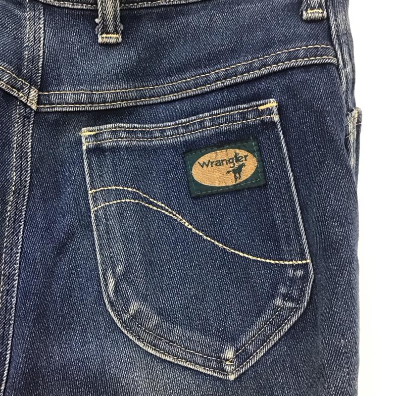 ラングラー Wrangler パンツ デニム、ジーンズ ハイウエスト ストレッチ ロゴ、文字 青 / ブルー /  メンズ USED 古着 中古 10112665