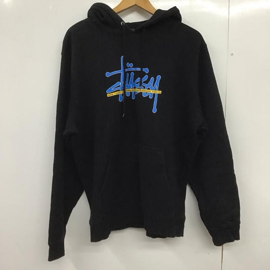 ステューシー STUSSY パーカー 長袖 長袖パーカー プルオーバーパーカー スウェット L ロゴ、文字 黒 / ブラック /  メンズ USED 古着 中古 10148339