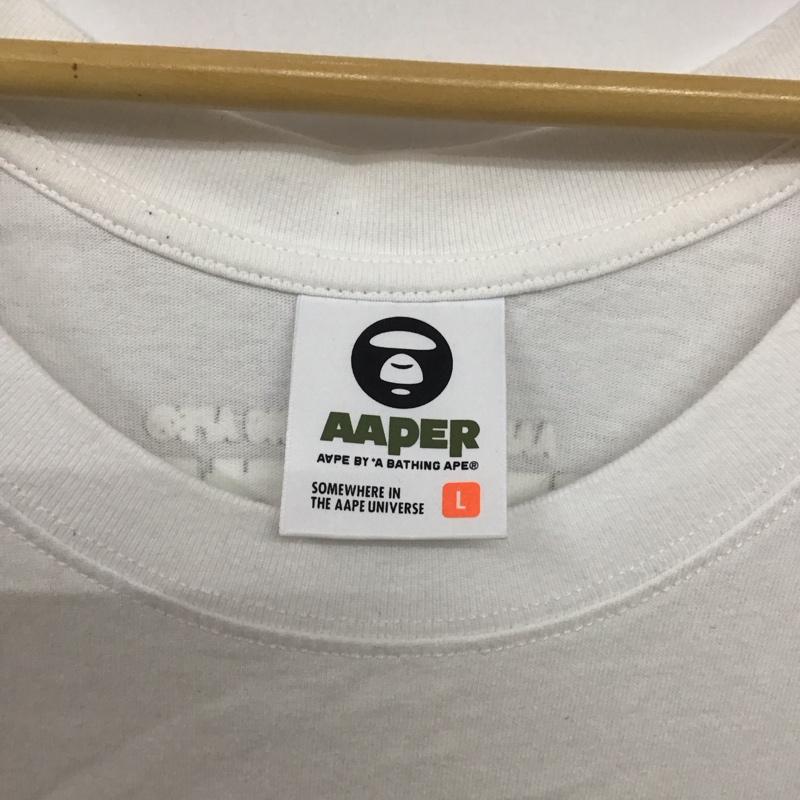 エーエイプバイアベイシングエイプ AAPE BY A BATHING APE タンクトップ タンクトップ タンクトップ ノースリーブカットソー クルーネック L プリント 白 / ホワイト /  メンズ USED 古着 中古 10141937