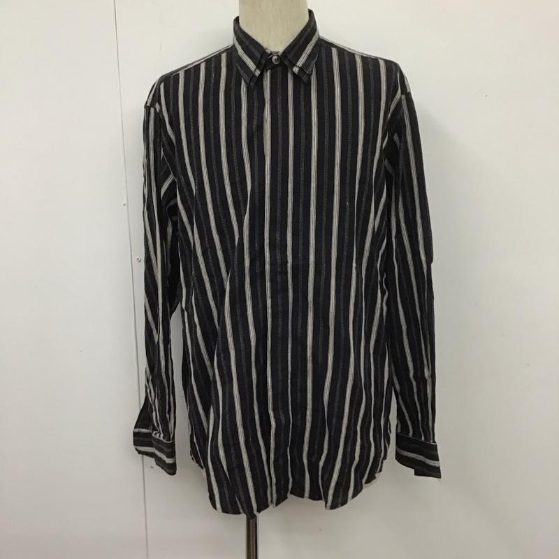 ヴェルサーチ VERSACE シャツ、ブラウス 長袖 VERSACE CLASSIC V2 コットン ストライプ 紺 / ネイビー / X 白 / ホワイト /  メンズ USED 古着 中古 10107660