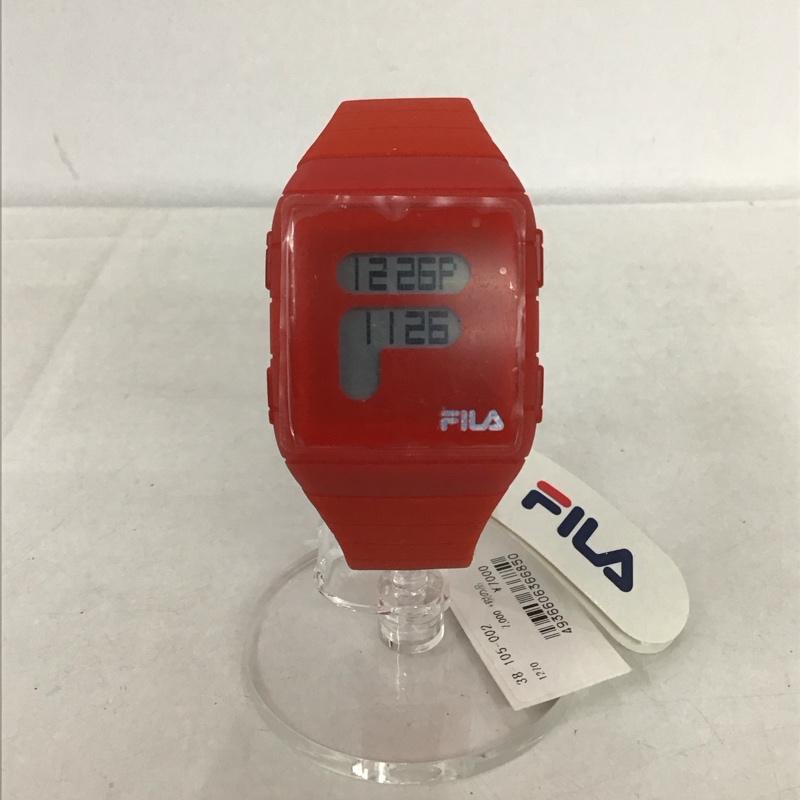 フィラ FILA 腕時計 デジタル ロゴ、文字 赤 / レッド /  レディース USED 古着 中古 10135252