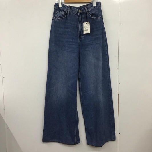 ザラ ZARA パンツ デニム、ジーンズ 6840 090 400 ワイドパンツ ハイライズ ハイウエスト タグ付き 無地 青 / ブルー /  レディース USED 古着 中古 10149488