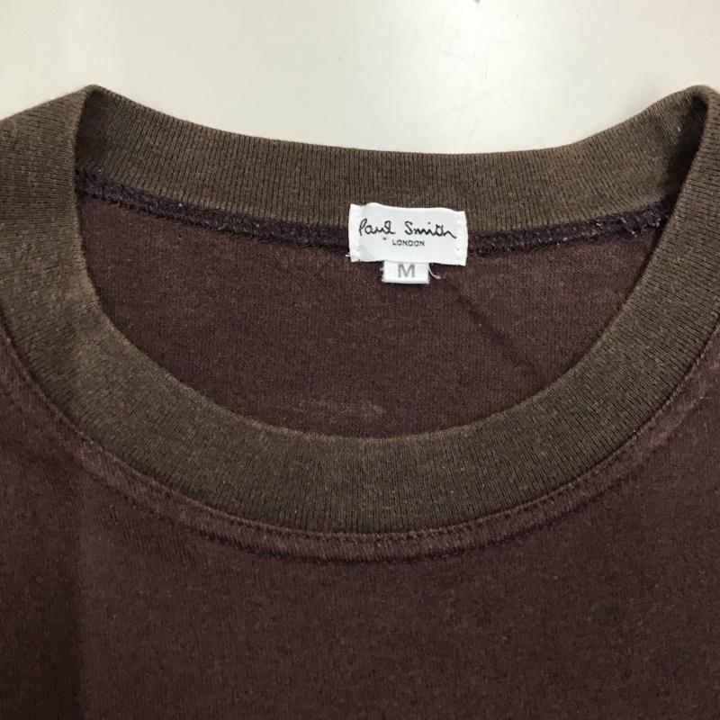 ポールスミス Paul Smith Tシャツ 半袖 クルーネック 胸ポケット M ロゴ、文字 茶 / ブラウン /  メンズ USED 古着 中古 10117025