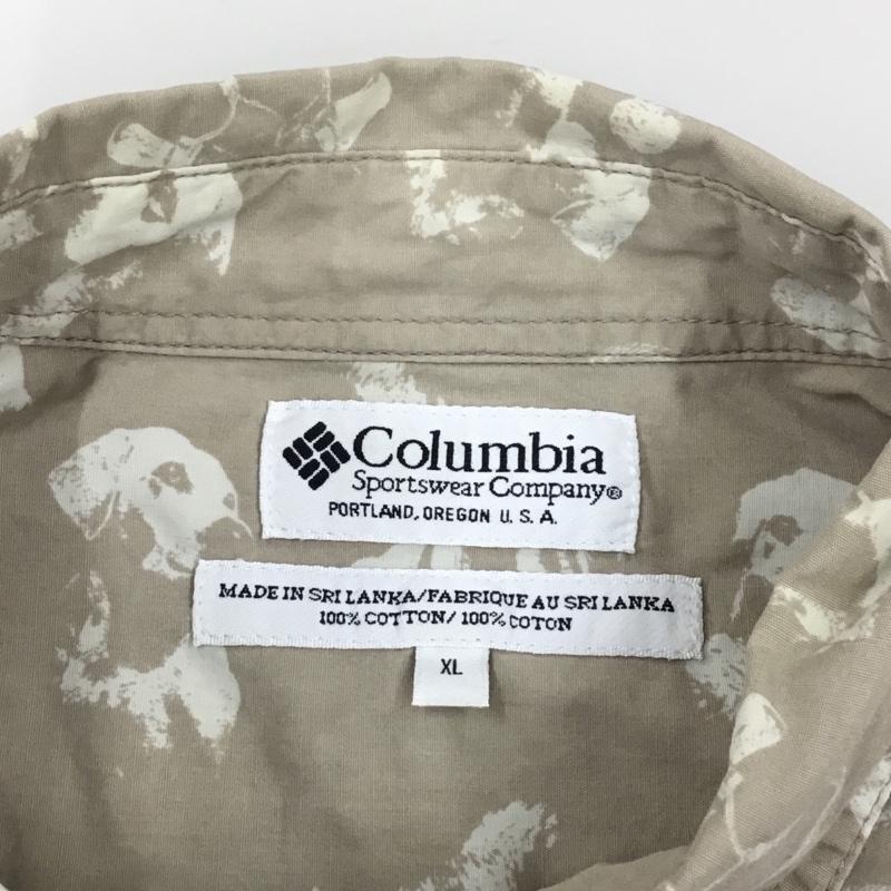 コロンビア Columbia シャツ、ブラウス 長袖 長袖シャツ カジュアルシャツ カラーシャツ ボタンダウンシャツ プリントシャツ XL プリント ベージュ / ベージュ /  メンズ USED 古着 中古 10111615