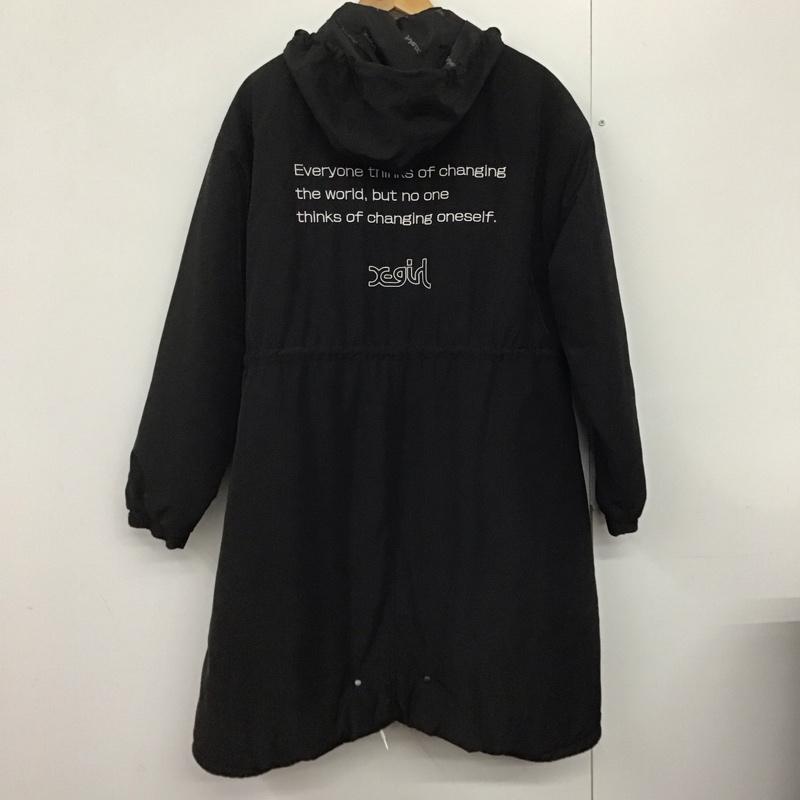 エックスガール X-girl コート コート一般 05193514 モッズコート 1 プリント 黒 / ブラック /  レディース USED 古着 中古 10142759