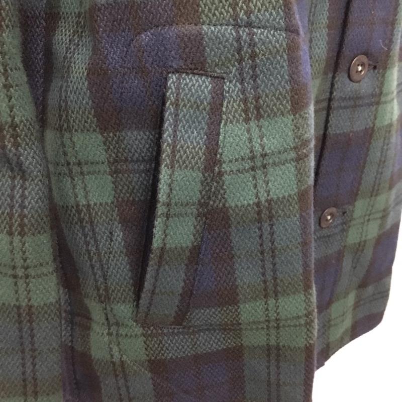 エーグル AIGLE シャツ、ブラウス 長袖 L チェック 緑 / グリーン /  メンズ USED 古着 中古 10112785