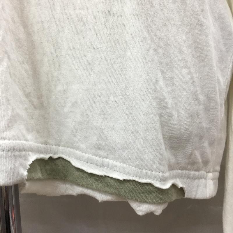 ディーゼル DIESEL カットソー 長袖 長袖カットソー クルーネックカットソー ロングスリーブカットソー プリントTシャツ L ロゴ、文字 白 / ホワイト /  メンズ USED 古着 中古 10118725