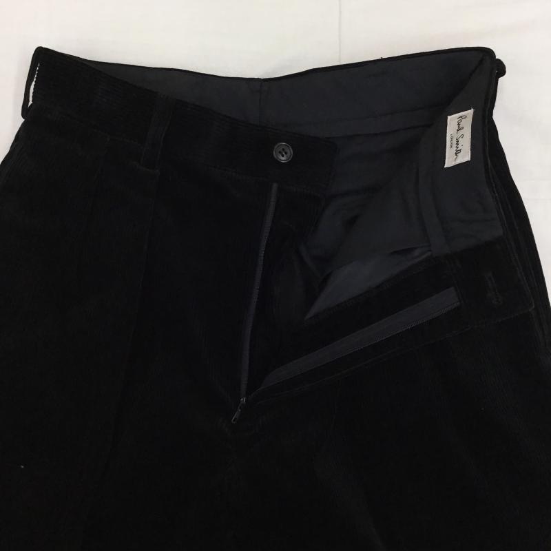 ポールスミス Paul Smith パンツ スラックス コーデュロイ　PS-1877　90s　2タックスラックス 29インチ 無地 黒 / ブラック /  メンズ USED 古着 中古 10142019