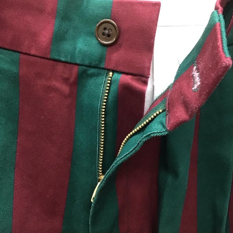 ファッキンオーサム FUCKING AWESOME パンツ スラックス カジュアルパンツ スラックス チノパン ストレートパンツ 34 ストライプ 緑 / グリーン / X えんじ / ワインレッド /  メンズ USED 古着 中古 10111675