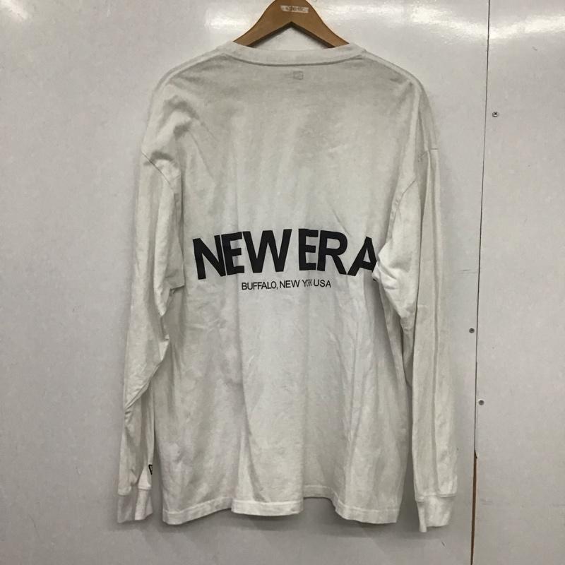 ニューエラ NEW ERA Tシャツ 長袖 ロンT クルーネック バックロゴ XL ロゴ、文字 白 / ホワイト /  メンズ USED 古着 中古 10146341