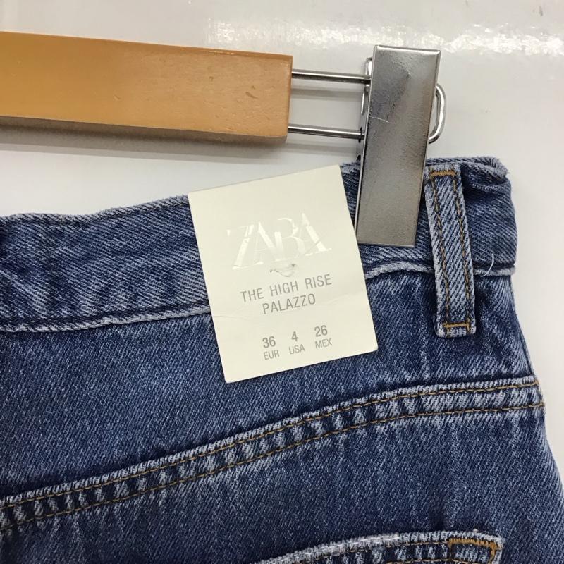 ザラ ZARA パンツ デニム、ジーンズ 6840 090 400 ワイドパンツ ハイライズ ハイウエスト タグ付き 無地 青 / ブルー /  レディース USED 古着 中古 10149488
