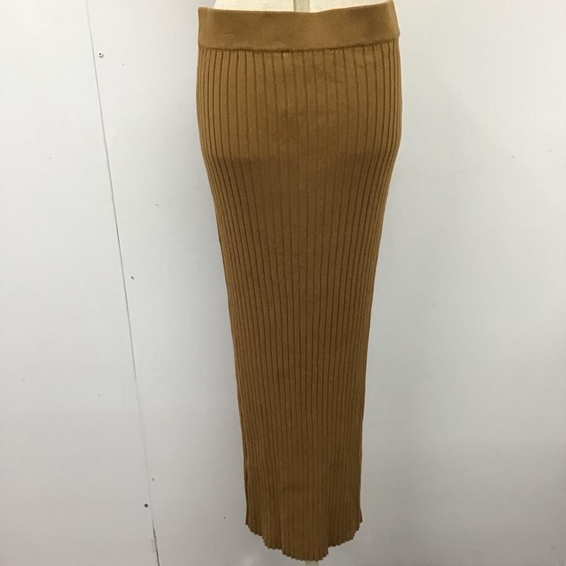 ザラ ZARA スカート ロングスカート 3519 002 704 スリット リブ L 無地 茶 / ブラウン /  レディース USED 古着 中古 10120405