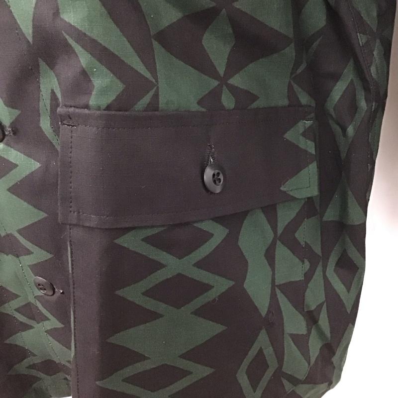 サウスツーウェストエイト South2 West8 シャツ、ブラウス 長袖 長袖シャツ 総柄シャツ カラーシャツ ポケットシャツ M 総柄 黒 / ブラック / X 緑 / グリーン /  メンズ USED 古着 中古 10125516