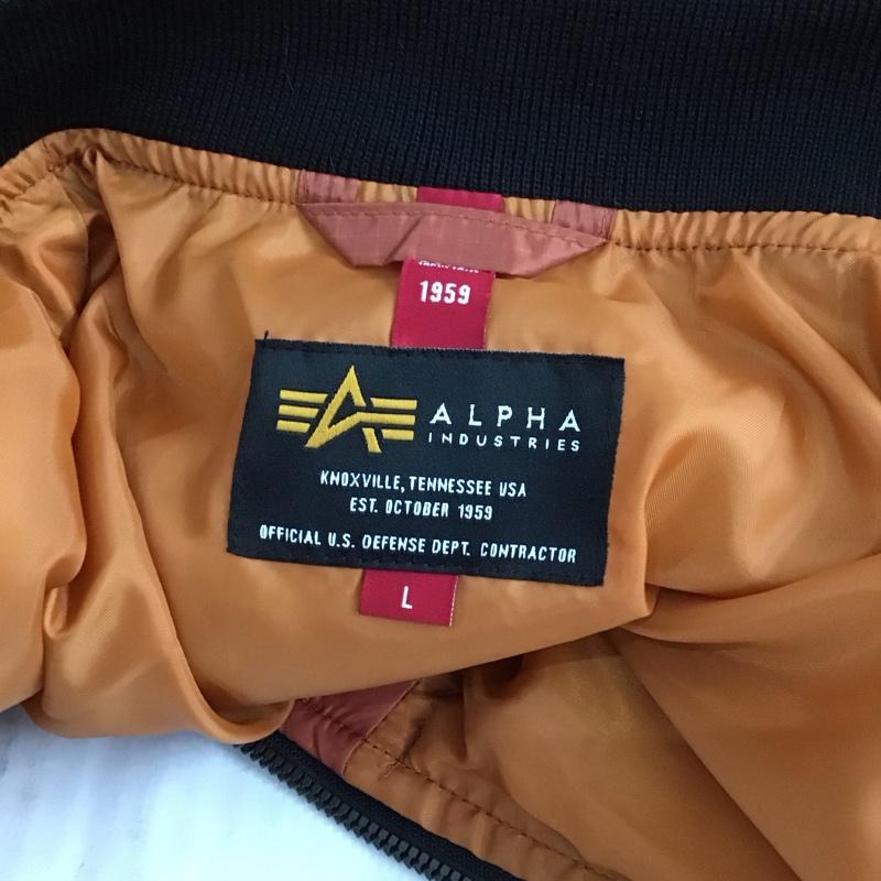 アルファ ALPHA ジャケット、上着 フライトジャケット TA1597-062 キルティング MA-1 L 無地 黒 / ブラック / X 橙 / オレンジ /  メンズ USED 古着 中古 10108268