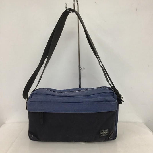 ポーター PORTER ショルダーバッグ ショルダーバッグ BRIDGE ロゴ、文字 青 / ブルー / X 黒 / ブラック /  メンズ USED 古着 中古 10146263