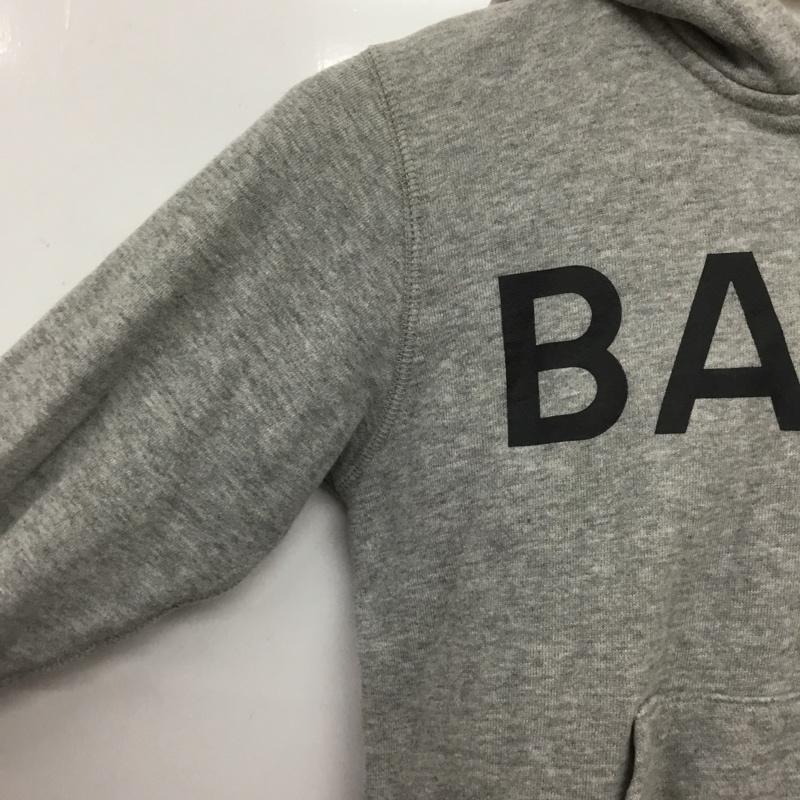 ベイプキッズ BAPEKIDS パーカー 長袖 キッズ フルジップ 前開き A BATHING APE 120 裏起毛 120cm ロゴ、文字 灰 / グレー /  ボーイズ USED 古着 中古 10150782