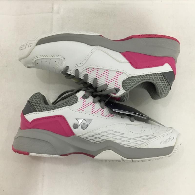 ヨネックス YONEX スニーカー スニーカー SHT103 テニスシューズ パワークッション103 箱有 23.5cm 23.5cm ロゴ、文字 白 / ホワイト / X 灰 / グレー / X 桃 / ピンク /  レディース USED 古着 中古 10147965