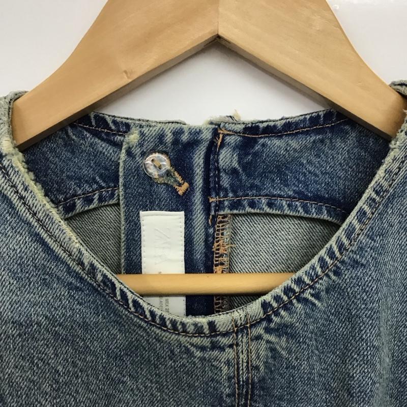 ザラ ZARA ワンピース ミニスカート デニム タグ付 S 無地 水色 / ライトブルー /  レディース USED 古着 中古 10151268