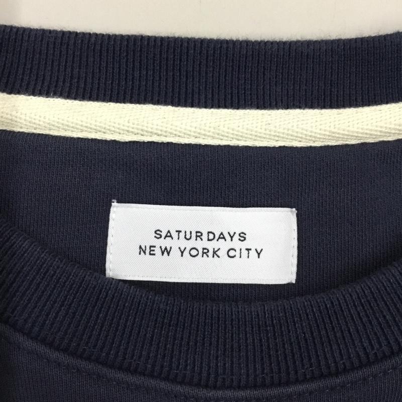 サタデーズ ニューヨークシティ Saturdays NYC トレーナー 長袖 XS ロゴ、文字 紺 / ネイビー /  メンズ USED 古着 中古 10121822