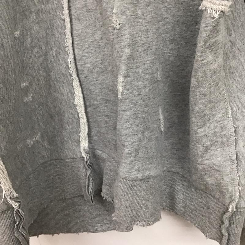 ジーナシス JEANASIS トレーナー 長袖 js064381cf 長袖スウェット トレーナー クラッシュ加工 FREE ダメージ加工 灰 / グレー /  レディース USED 古着 中古 10145123