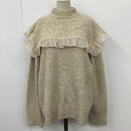 ザラ ZARA ニット、セーター 長袖 長袖ニットカットソー ニット セーター クルーネックニット XS 無地 ベージュ / ベージュ /  レディース USED 古着 中古 10110305
