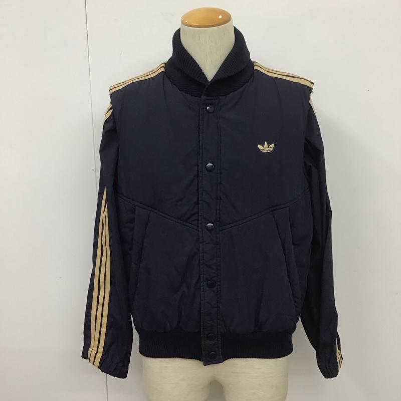 アディダス adidas ジャケット、上着 ジャケット、ブレザー ADS-580 ラウスビージャケット 中綿ジャケット L ロゴ、文字 紺 / ネイビー / X ベージュ / ベージュ /  メンズ USED 古着 中古 10107818