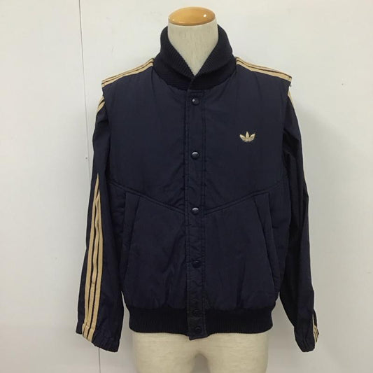 アディダス adidas ジャケット、上着 ジャケット、ブレザー ADS-580 ラウスビージャケット 中綿ジャケット L ロゴ、文字 紺 / ネイビー / X ベージュ / ベージュ /  メンズ USED 古着 中古 10107818