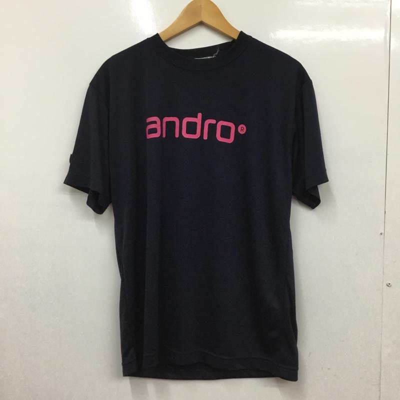 アンドロ andro Tシャツ 半袖 卓球ウェア スポーツウェア タグ付き キッズ 160 160cm ロゴ、文字 紺 / ネイビー / X 桃 / ピンク /  ガールズ USED 古着 中古 10135670
