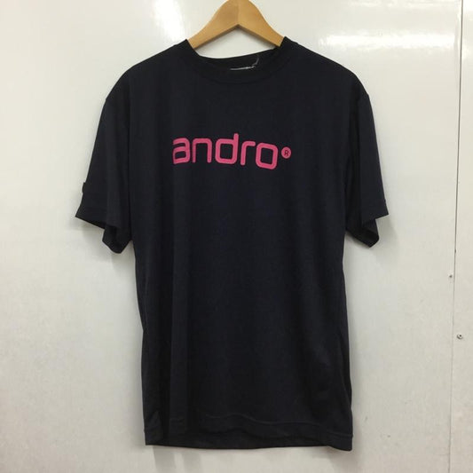 アンドロ andro Tシャツ 半袖 卓球ウェア スポーツウェア タグ付き キッズ 160 160cm ロゴ、文字 紺 / ネイビー / X 桃 / ピンク /  ガールズ USED 古着 中古 10135670