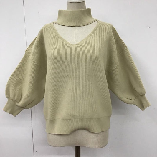 ムルーア MURUA ニット、セーター 七分袖 チョーカーハーフニット 012022601401 FREE 無地 ベージュ / ベージュ /  レディース USED 古着 中古 10113998
