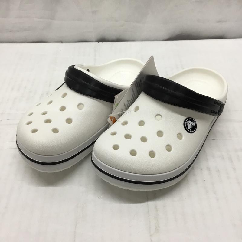 クロックス crocs シューズ シューズ 204537-100 Crocband Clog K 19cm キッズ サンダル 19.0cm ロゴ、文字 白 / ホワイト / X 黒 / ブラック /  ボーイズ USED 古着 中古 10110669