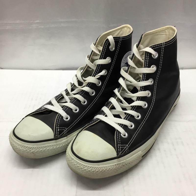 コンバース CONVERSE スニーカー スニーカー 1B908 LEA ALL STAR HI レザー 27.5cm 27.5cm ロゴ、文字 黒 / ブラック / X 白 / ホワイト /  メンズ USED 古着 中古 10109386