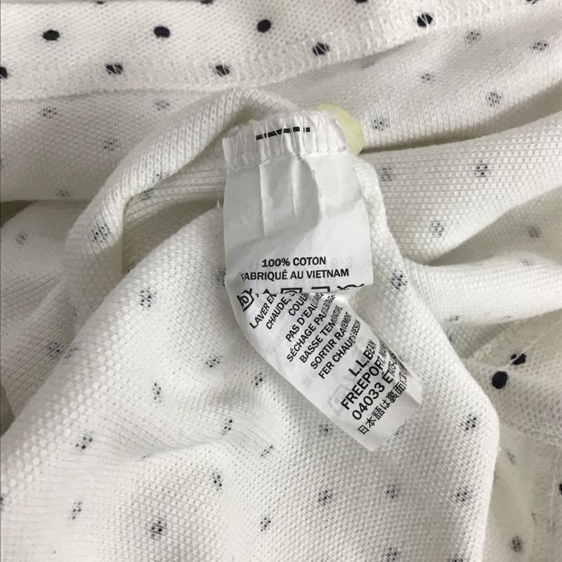 エルエルビーン L.L.Bean ポロシャツ 半袖 L ドット 白 / ホワイト /  レディース USED 古着 中古 10146310