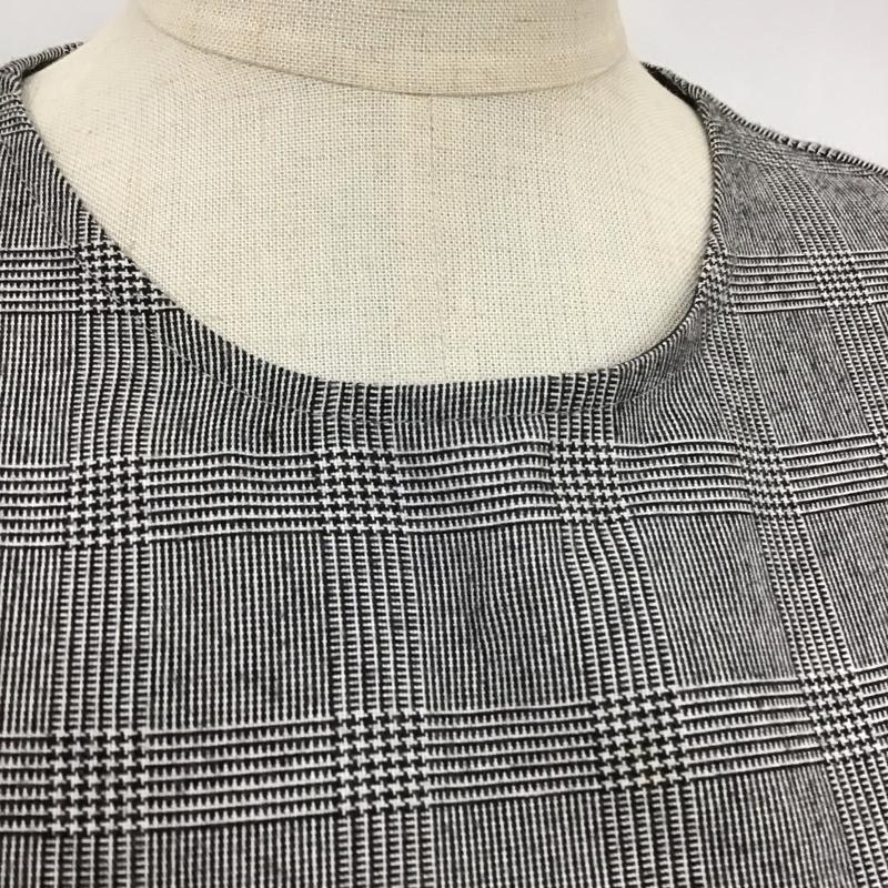 ザラ ZARA ワンピース ミニスカート 4437 269 064 長袖 チェック XS 刺繍 白 / ホワイト / X 黒 / ブラック /  レディース USED 古着 中古 10113493