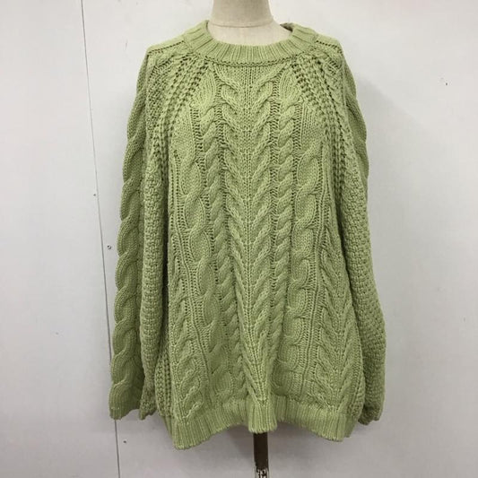 マウジー MOUSSY ニット、セーター 長袖 010esw70-0550 RAGLANSLEEVECABLEニット 長袖ニットカットソー FREE 無地 緑 / グリーン /  レディース USED 古着 中古 10122970