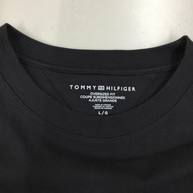 トミーヒルフィガー TOMMY HILFIGER Tシャツ 半袖 半袖カットソー プリントTシャツ クルーネックカットソー L ロゴ、文字 黒 / ブラック /  メンズ USED 古着 中古 10122893