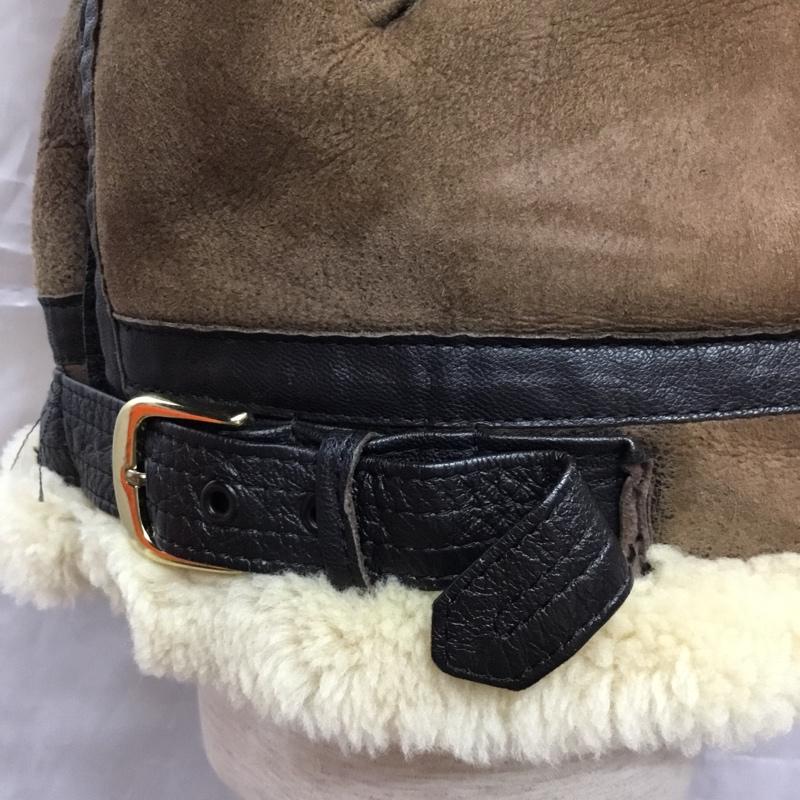ランズエンド LANDS END ジャケット、上着 レザージャケット レザージャケット ジップアップジャケット ボアジャンパー アウター usa製 B-3ジャケット 42 無地 茶 / ブラウン /  メンズ USED 古着 中古 10111618