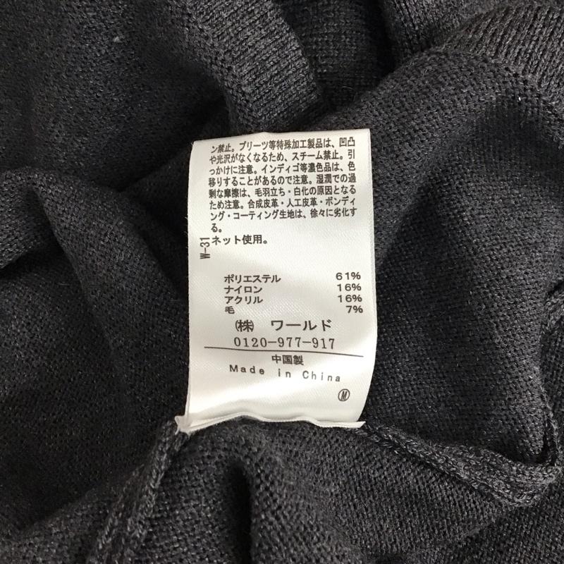 インデックス index ワンピース ひざ丈スカート C58-57040 フィット＆フレアドルマンニットワンピース 膝下丈 L 無地 灰 / グレー /  レディース USED 古着 中古 10122019
