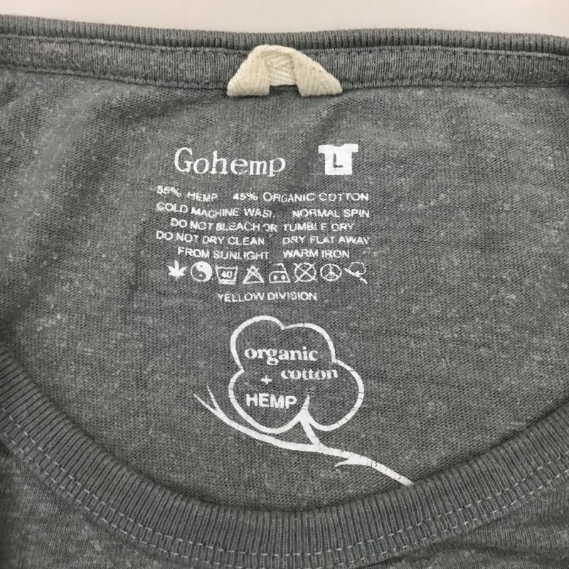 ゴーヘンプ GOHEMP Tシャツ 半袖 クルーネック 胸ポケット オーガニックコットン L 無地 灰 / グレー /  メンズ USED 古着 中古 10119803