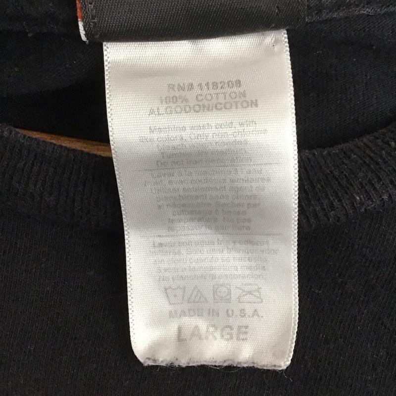 ハーレーダビッドソン Harley-Davidson Tシャツ 半袖 半袖カットソー プリントTシャツ クルーネックカットソー L プリント 黒 / ブラック /  メンズ USED 古着 中古 10130657