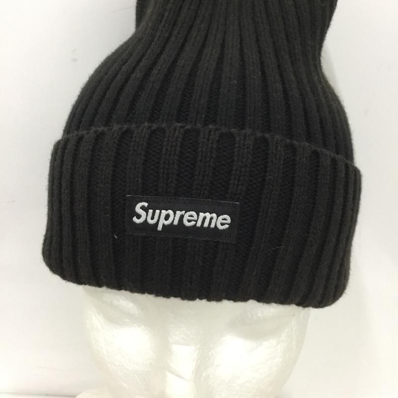 シュプリーム Supreme 帽子 ニット帽 ボックスロゴ コットン リブ ビーニー ロゴ、文字 黒 / ブラック /  メンズ USED 古着 中古 10150514