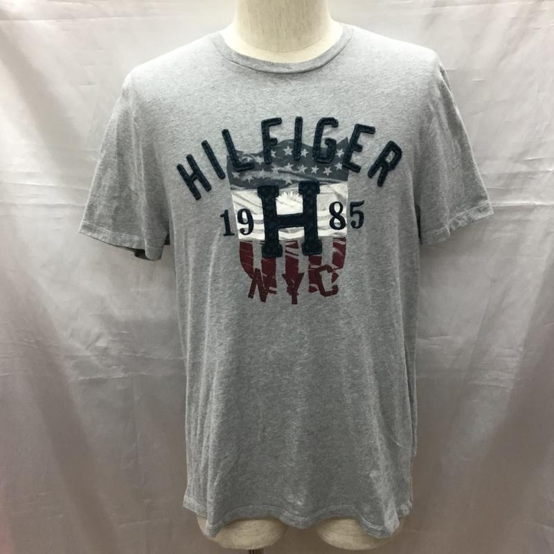 トミーヒルフィガー TOMMY HILFIGER カットソー 半袖 半袖カットソー プリントTシャツ クルーネックカットソー M ロゴ、文字 灰 / グレー /  メンズ USED 古着 中古 10116704