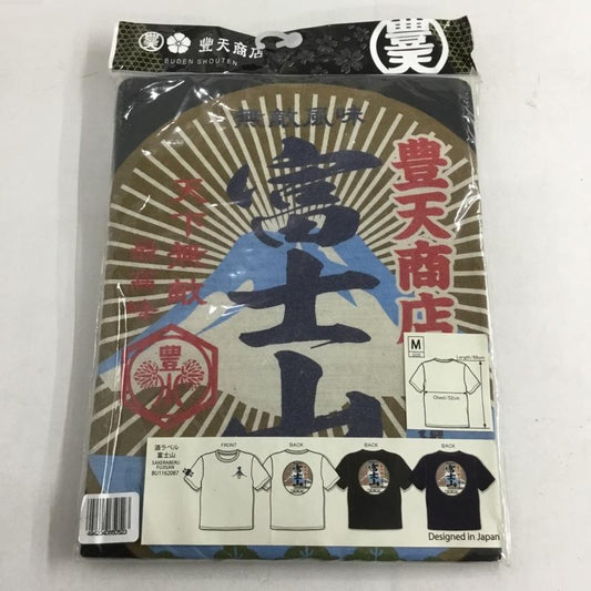 豊天商店 ぶーでんしょうてん Tシャツ 半袖 酒ラベル 富士山 M プリント X ロゴ、文字 黒 / ブラック /  メンズ USED 古着 中古 10146216
