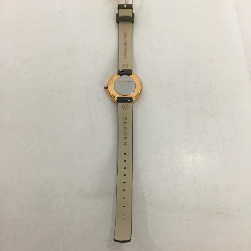 スカーゲン SKAGEN 腕時計 アナログ（クォーツ式） SKW2644 レザーベルト ロゴ、文字 灰 / グレー /  レディース USED 古着 中古 10135171