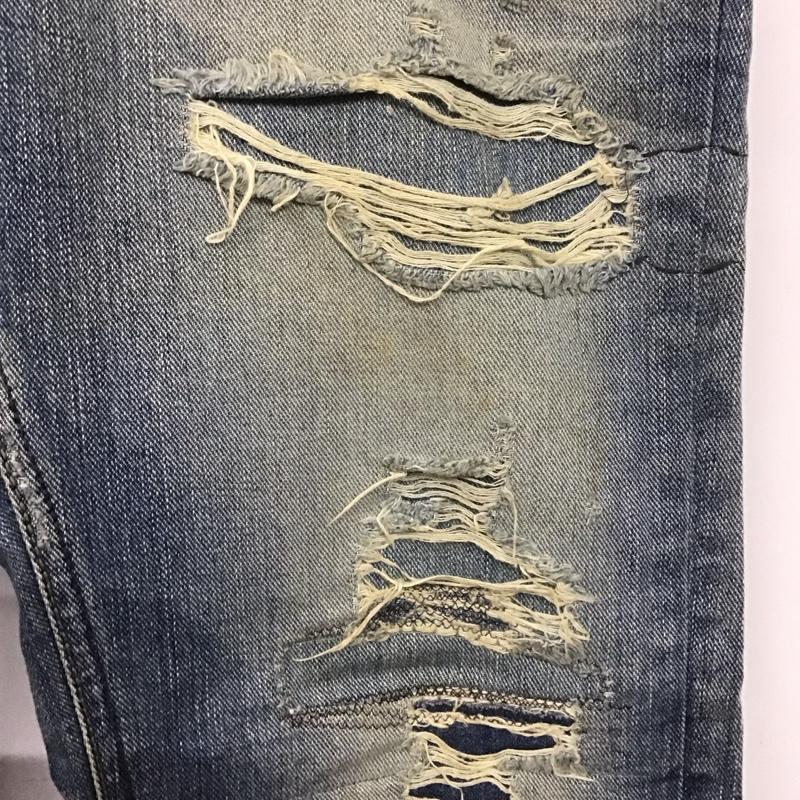 リー Lee パンツ デニム、ジーンズ ls1202 タイトストレートLS1202 ダメージ加工 デニムパンツ ジーンズ 30インチ 無地 インディゴ / インディゴ /  メンズ USED 古着 中古 10106559