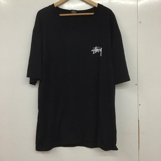 ステューシー STUSSY Tシャツ 半袖 半袖カットソー プリントTシャツ クルーネックカットソー XL ロゴ、文字 黒 / ブラック /  メンズ USED 古着 中古 10133224