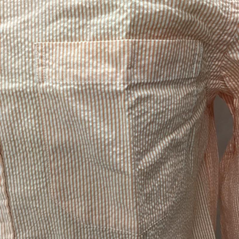 エルエルビーン L.L.Bean シャツ、ブラウス 長袖 ボタンダウンシャツ M ストライプ 白 / ホワイト / X 橙 / オレンジ /  メンズ USED 古着 中古 10112762